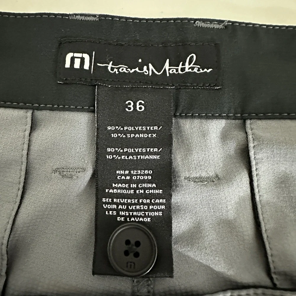 Travis Mathew Mens Gray Performance Golf Chino Pants Size 36 Stretch Lightweight